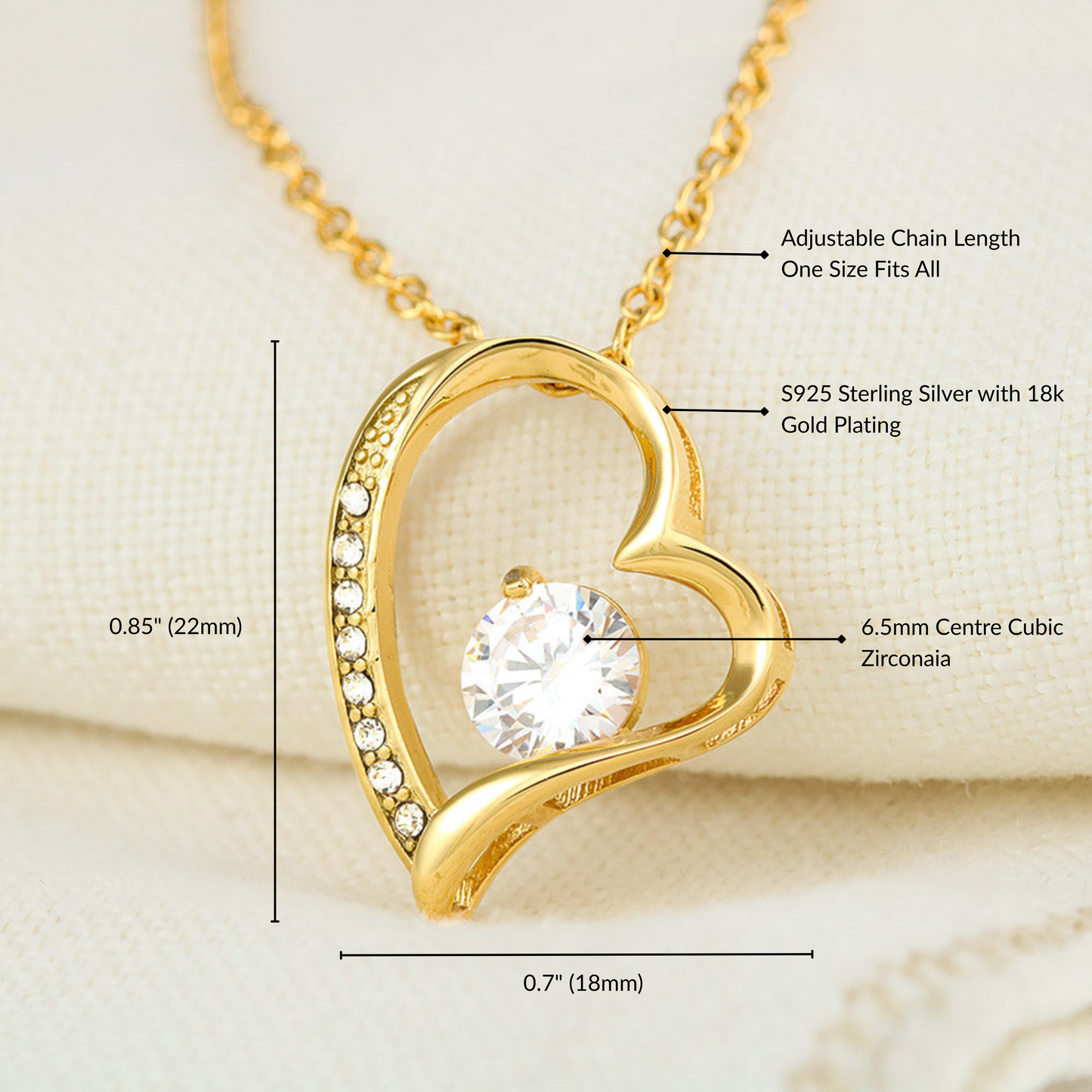 To My Sister - Love Heart Necklace