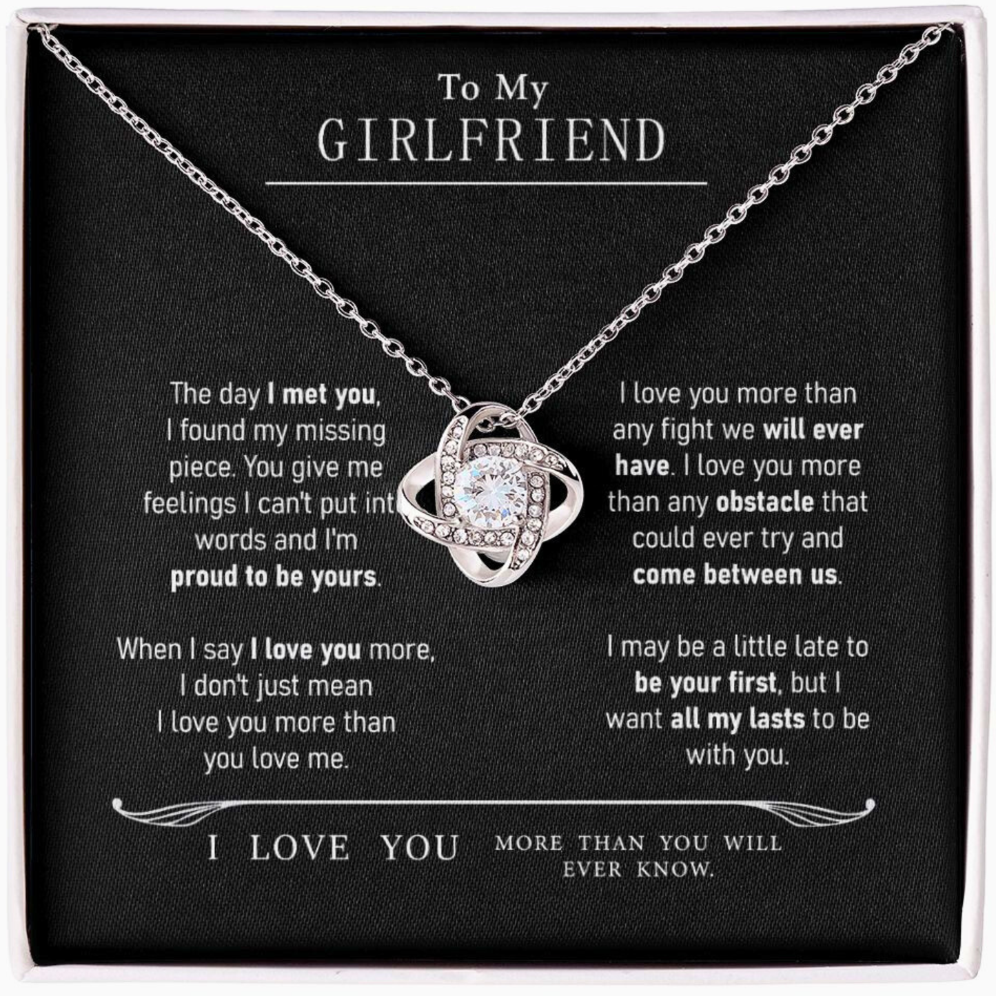 To My Girlfriend - I Love You Necklace