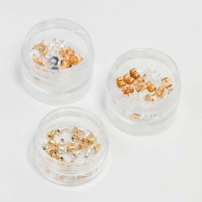 Mixed Gold & Silver 3 Tubs Earring Backs