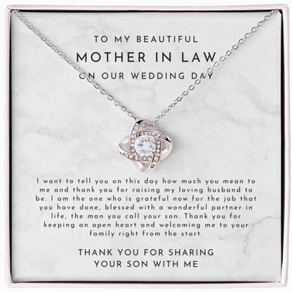 To My Beautiful Mother In Law Necklace