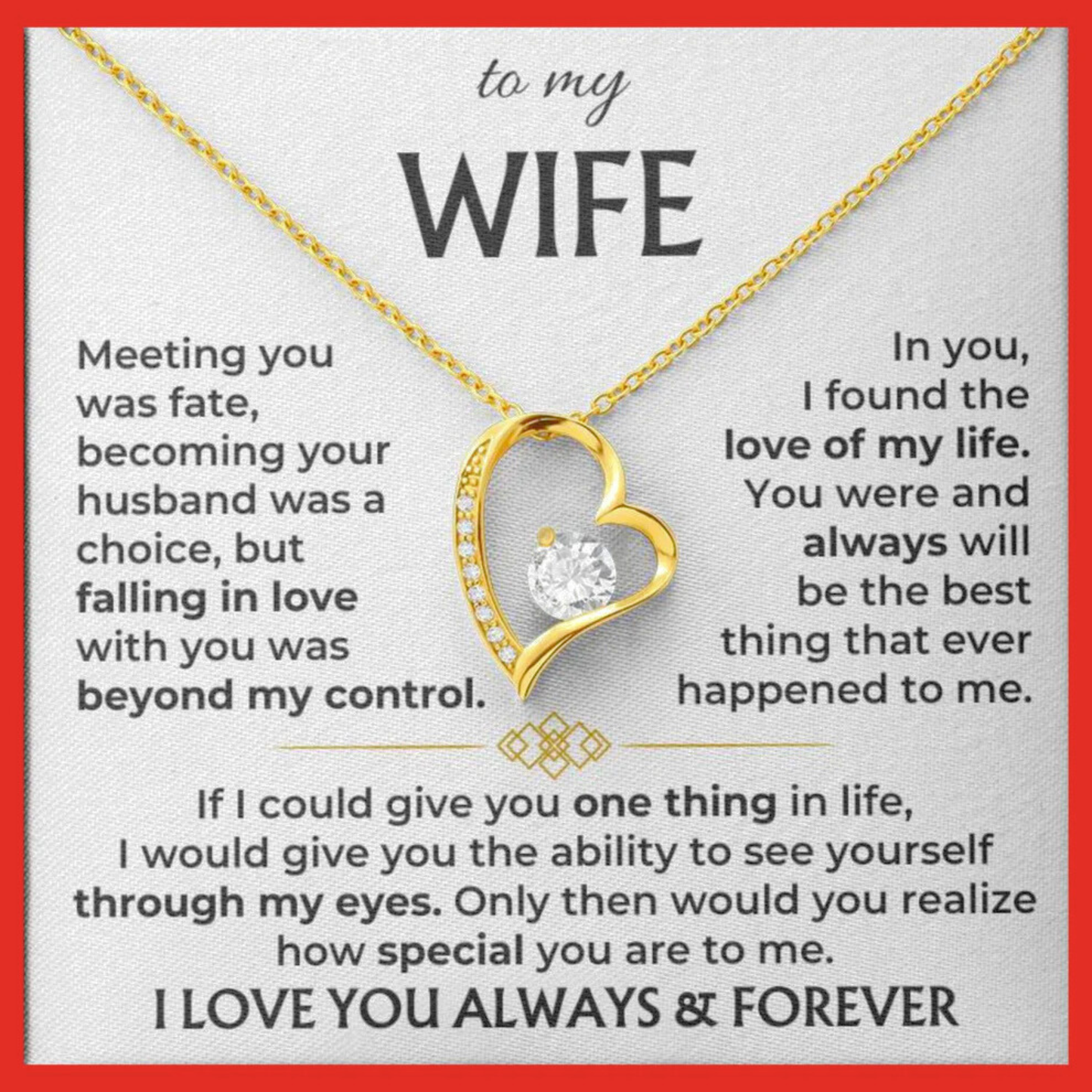 To My Wife - Always & Forever Necklace
