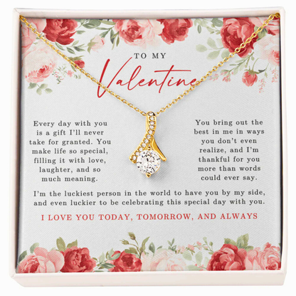 To My Valentine Alluring Beauty Necklace | Red Floral