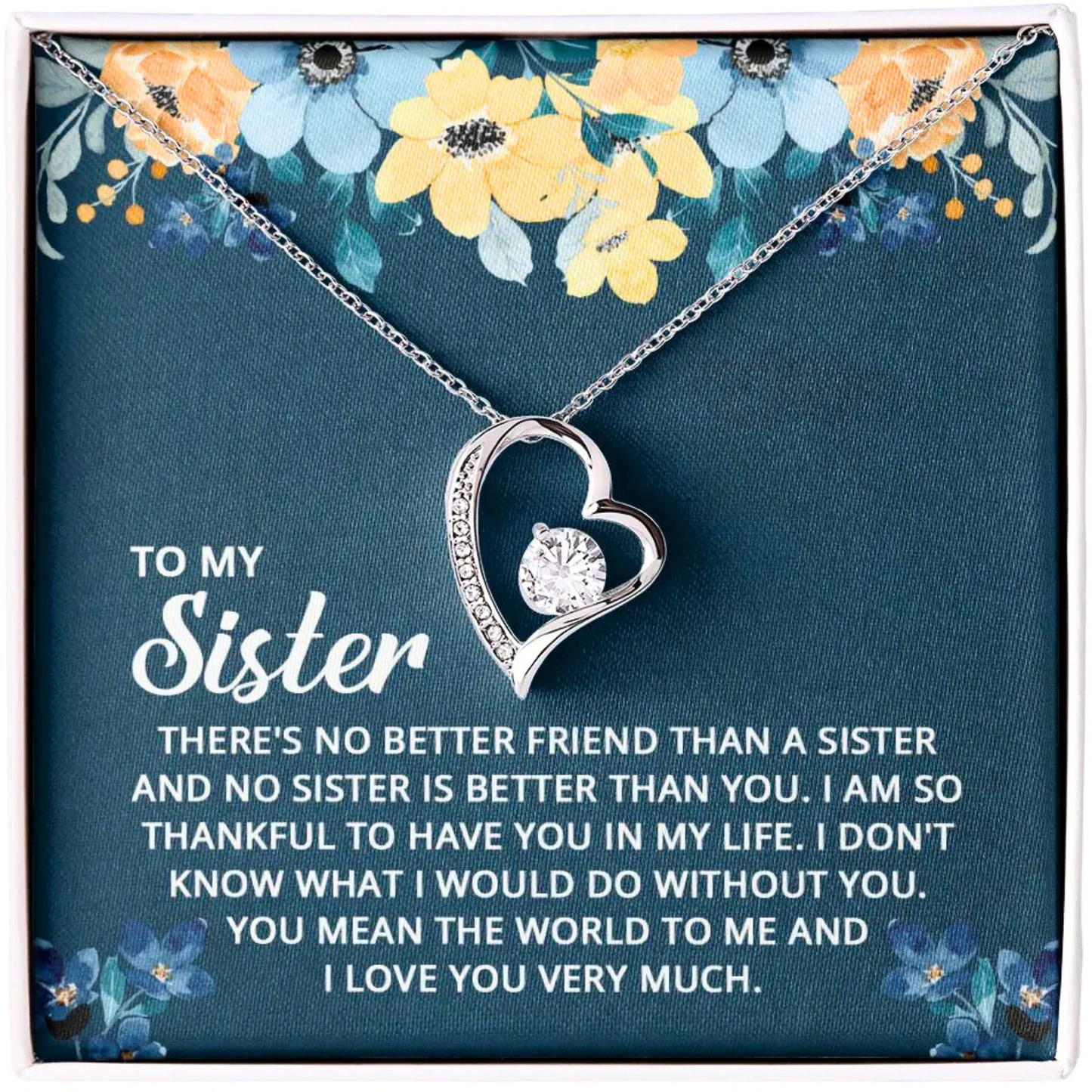 To My Sister - Love Heart Necklace
