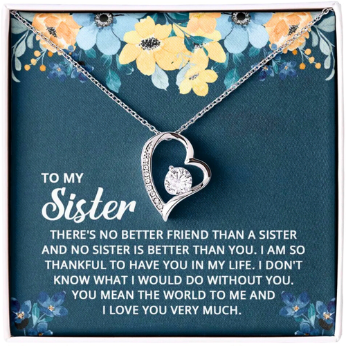 To My Sister - Love Heart Necklace