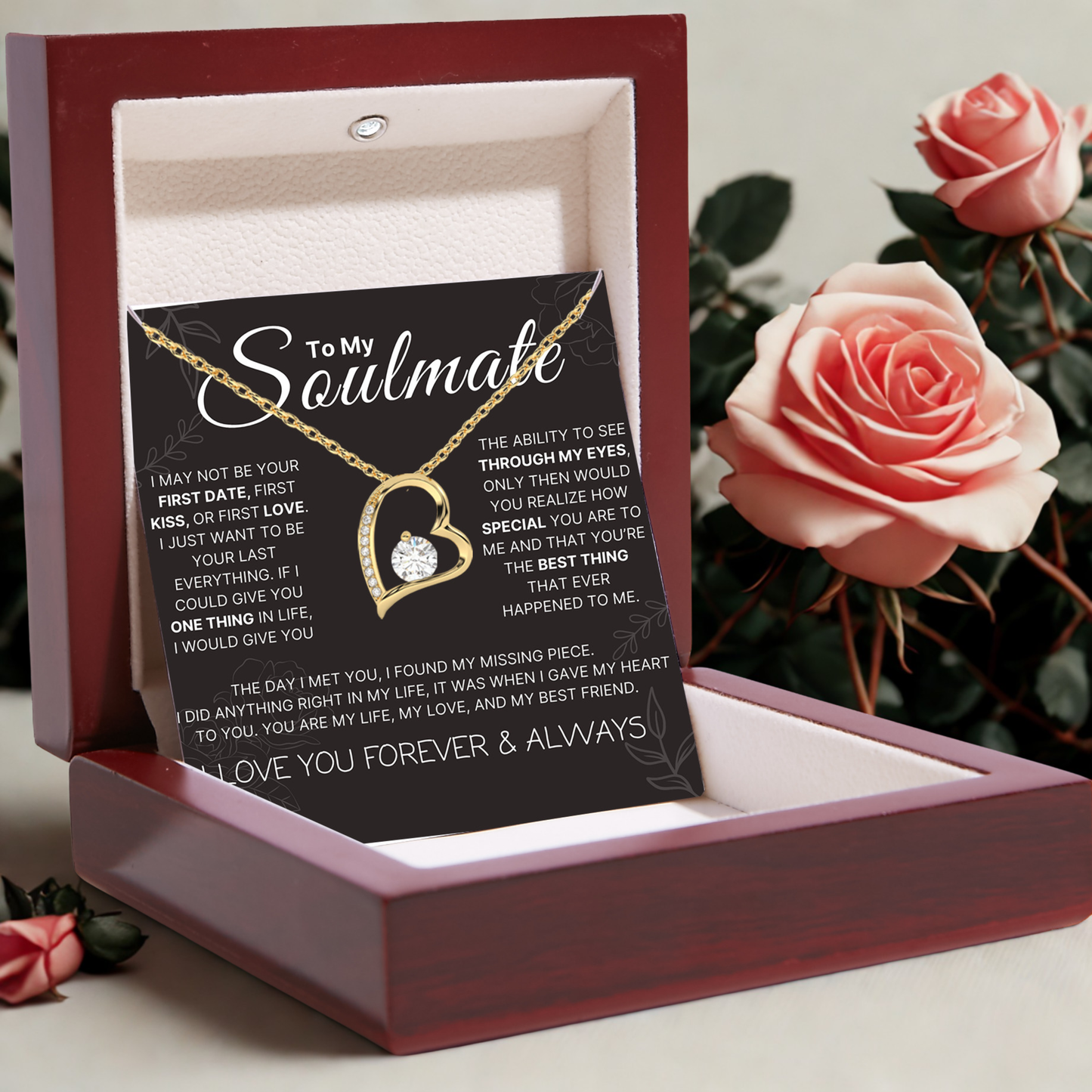 To My Soulmate - Love Heart Necklace