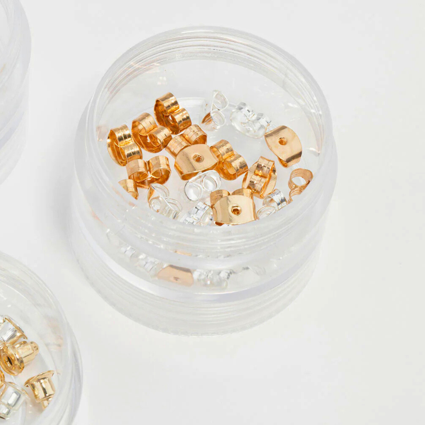 Mixed Gold & Silver 3 Tubs Earring Backs