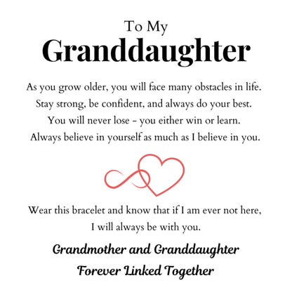 To My Granddaughter – Infinity Heart Bracelet