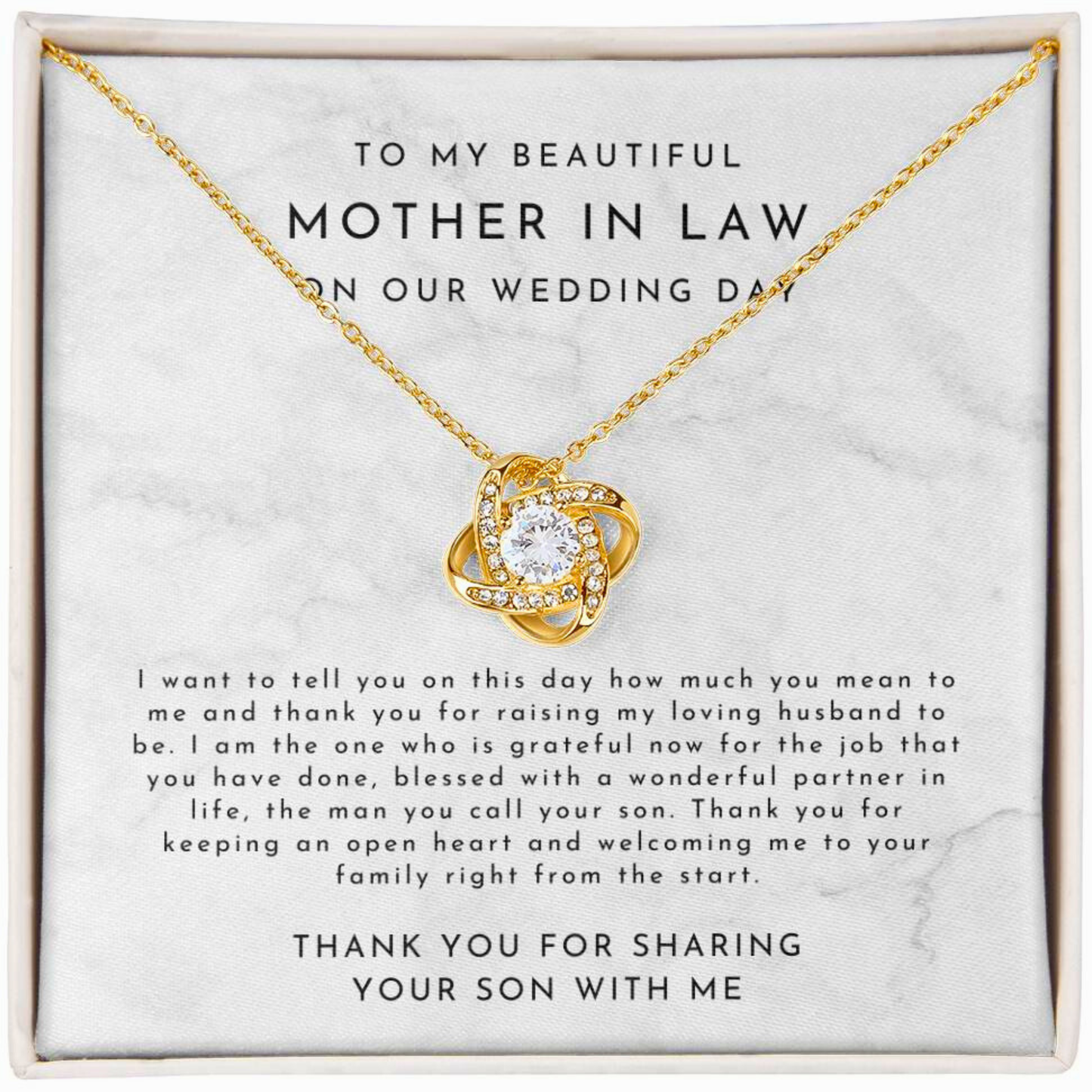 To My Beautiful Mother In Law Necklace