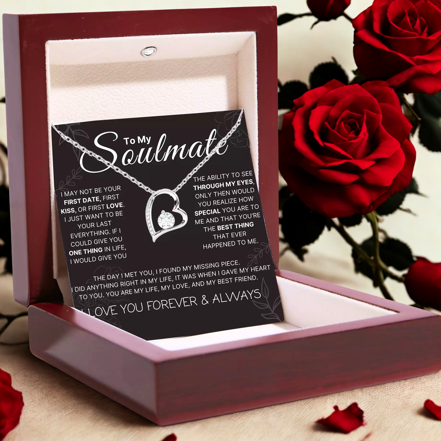 To My Soulmate - Love Heart Necklace