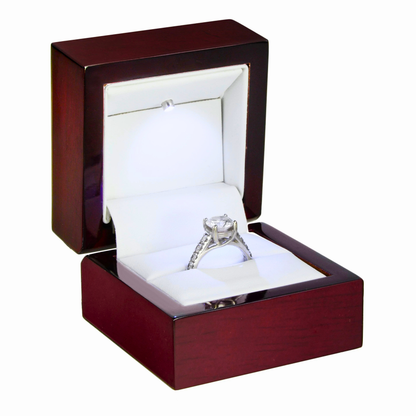 Luxury LED Mahogany Ring Gift Box