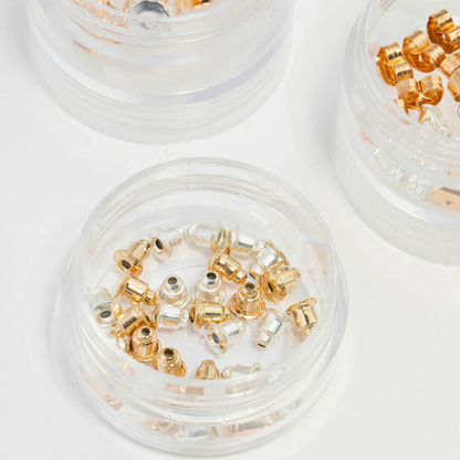 Mixed Gold & Silver 3 Tubs Earring Backs