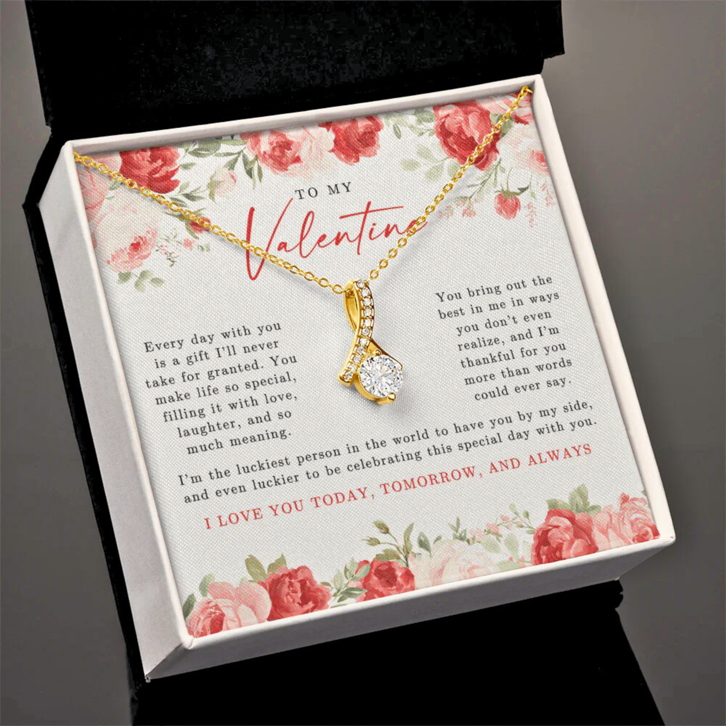 To My Valentine Alluring Beauty Necklace | Red Floral