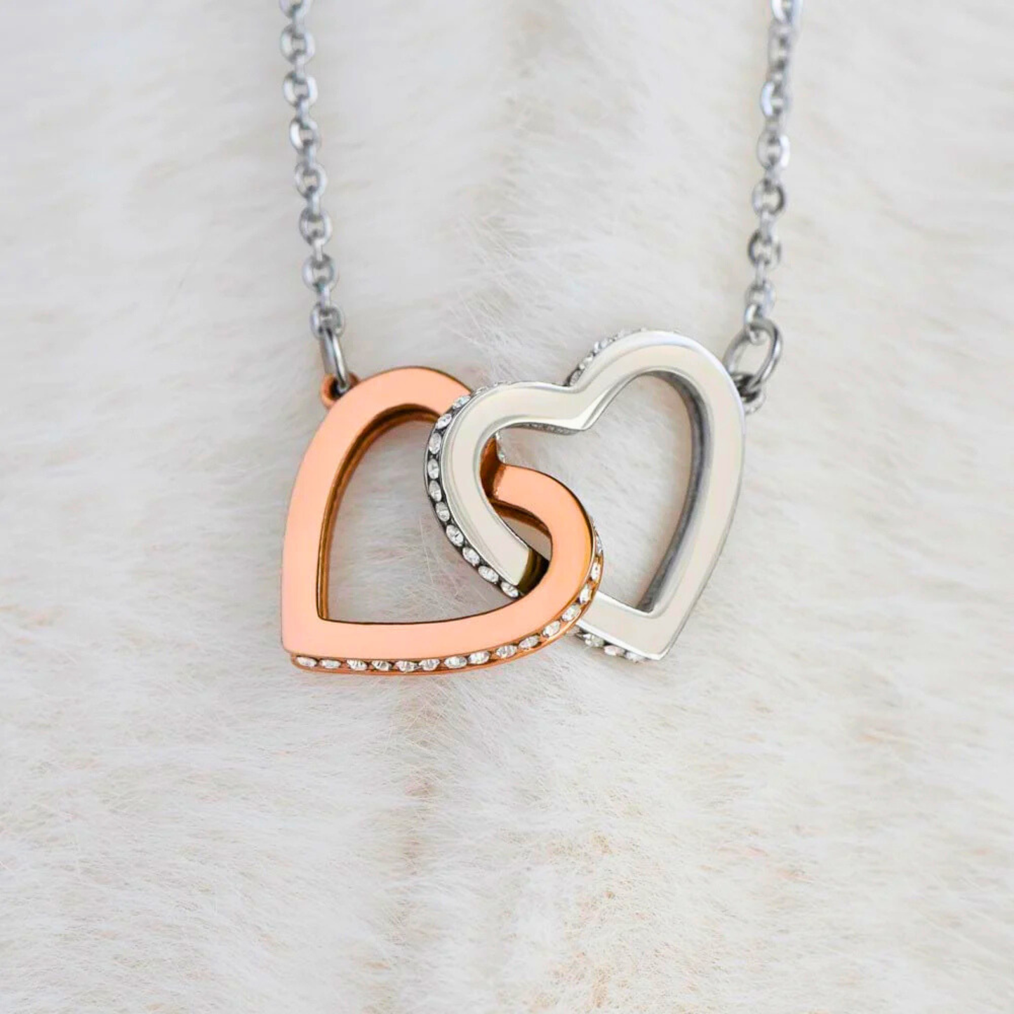 To My Daughter Linked Love Heart Necklace