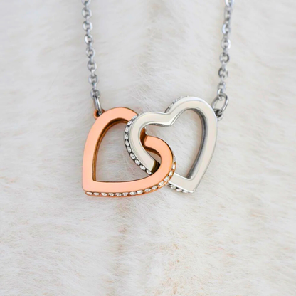 To My Daughter Linked Love Heart Necklace