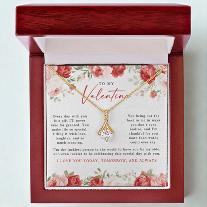 To My Valentine Alluring Beauty Necklace | Red Floral
