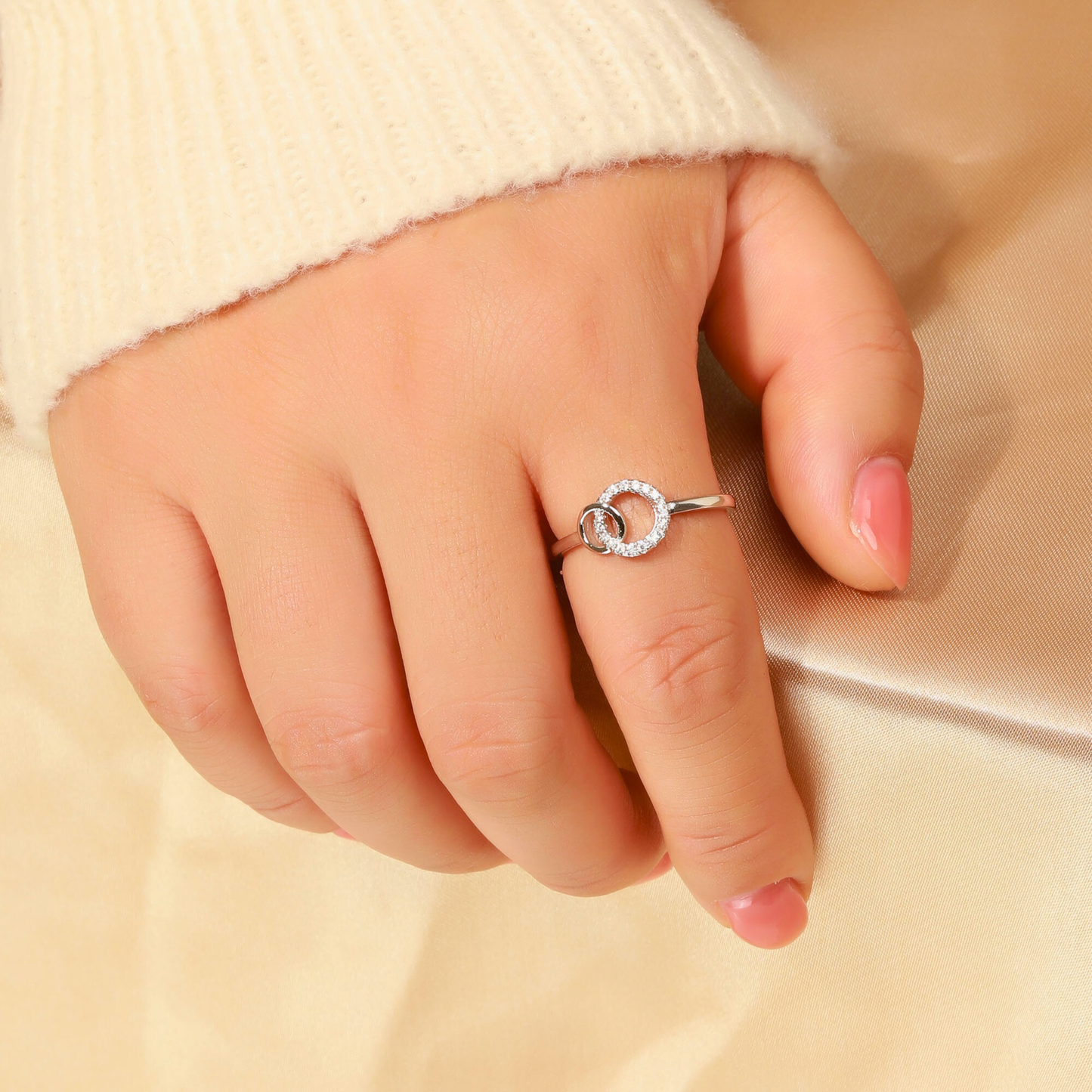 Mother & Daughter Forever Linked Forever Loved Ring