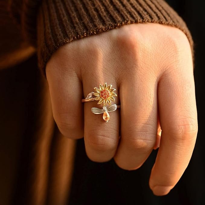 To My Granddaughter - Sunflower Fidget Ring