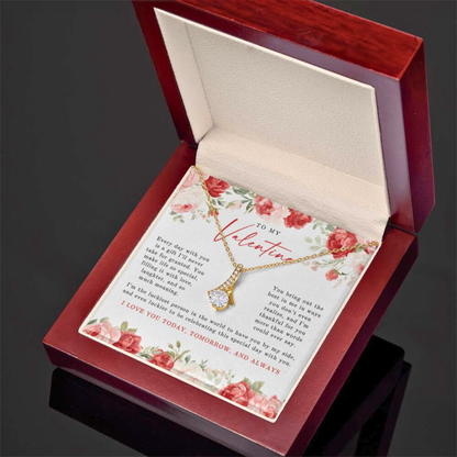 To My Valentine Alluring Beauty Necklace | Red Floral