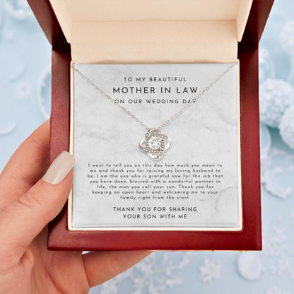 To My Beautiful Mother In Law Necklace