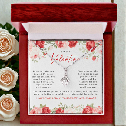 To My Valentine Alluring Beauty Necklace | Red Floral