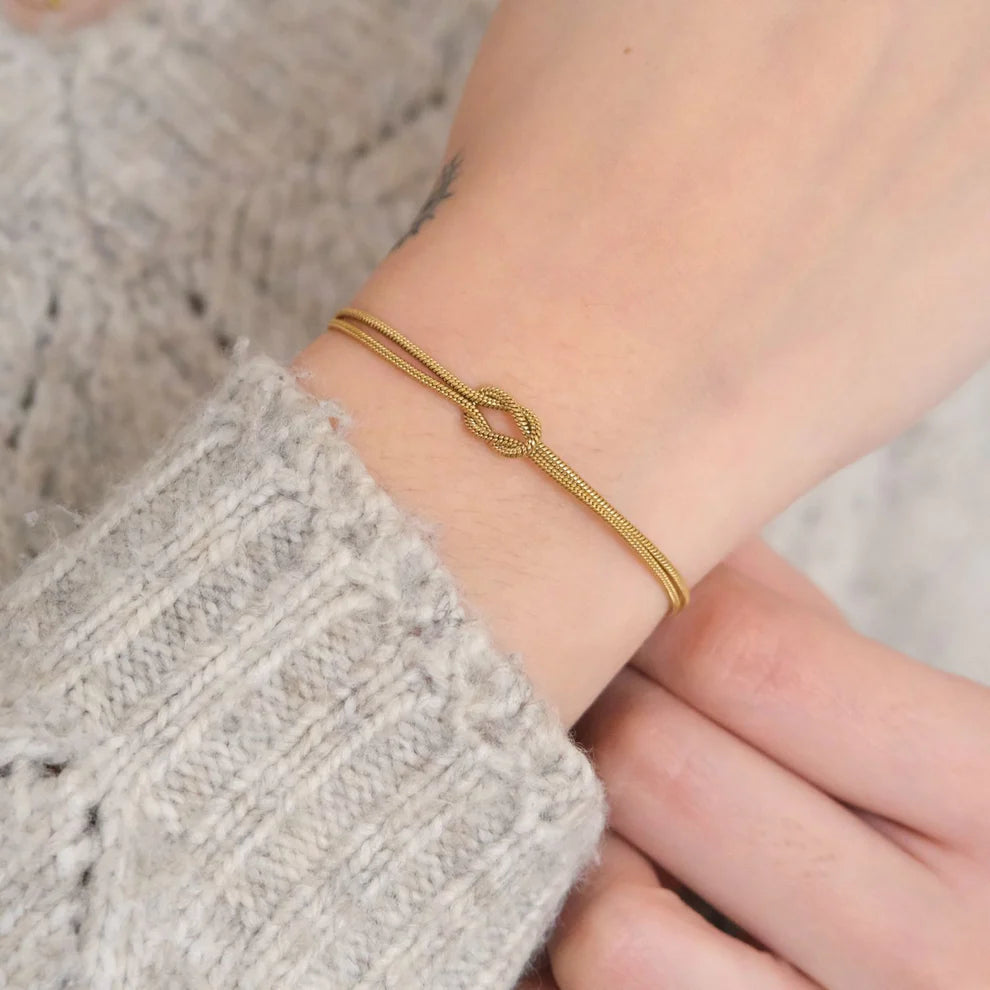 To My Daughter - Always In My Heart - Love Knot Bracelet