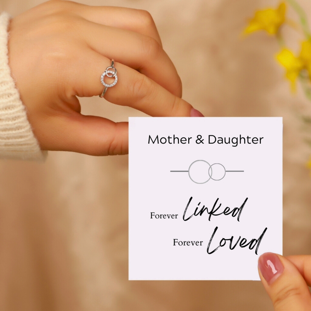 Mother & Daughter Forever Linked Forever Loved Ring