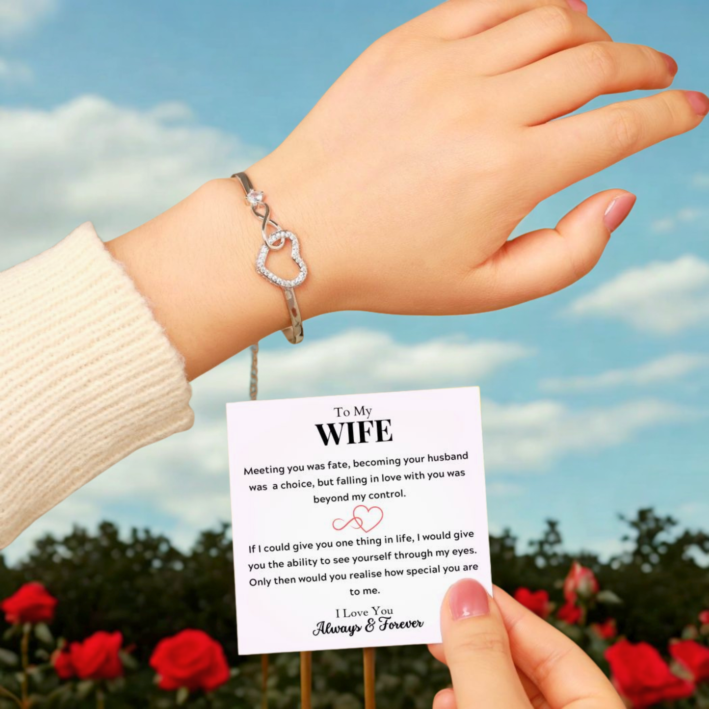 To My Wife - Infinity Heart Bracelet